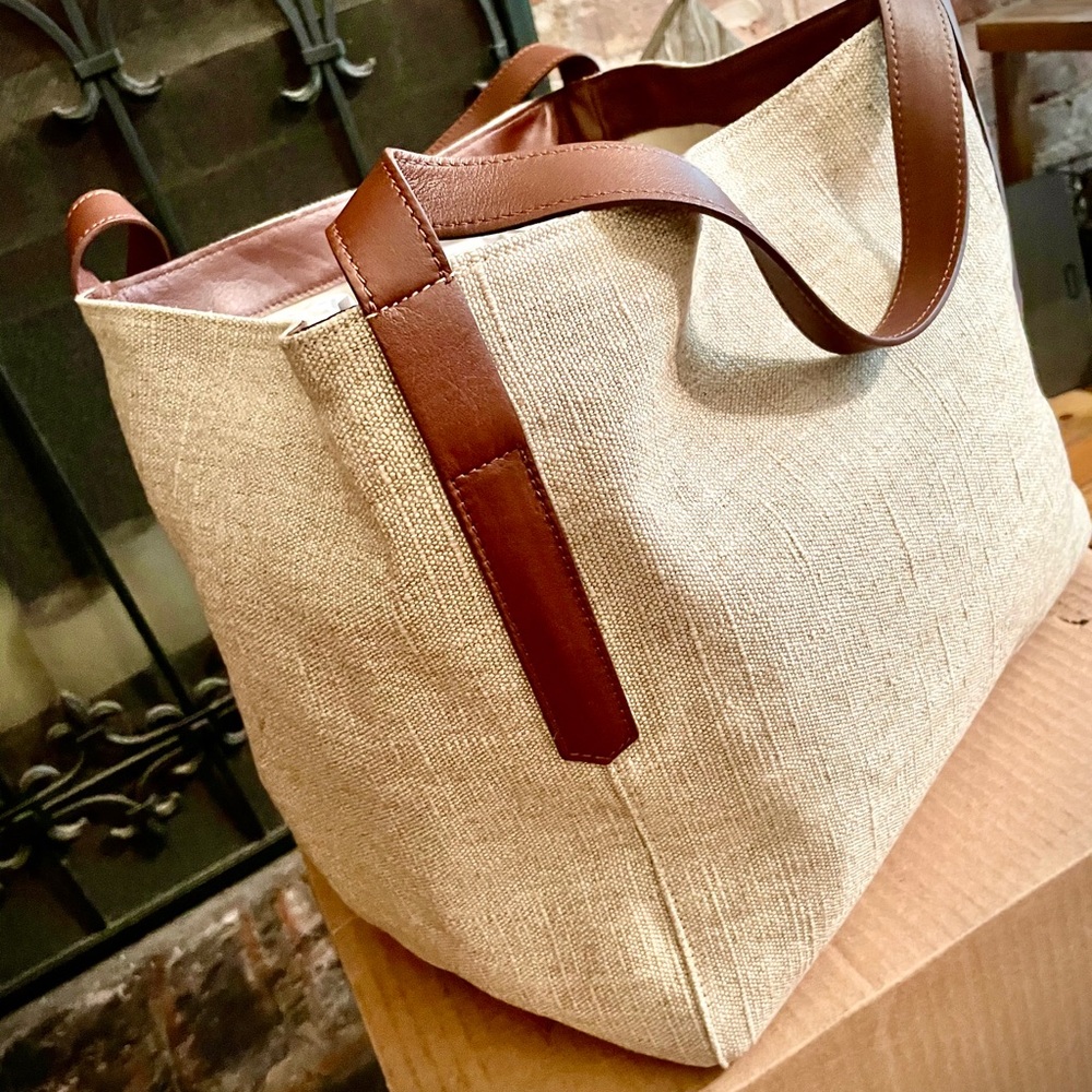 ✨NEW✨MARK & GRAHAM ITALIAN LINEN TOTE
